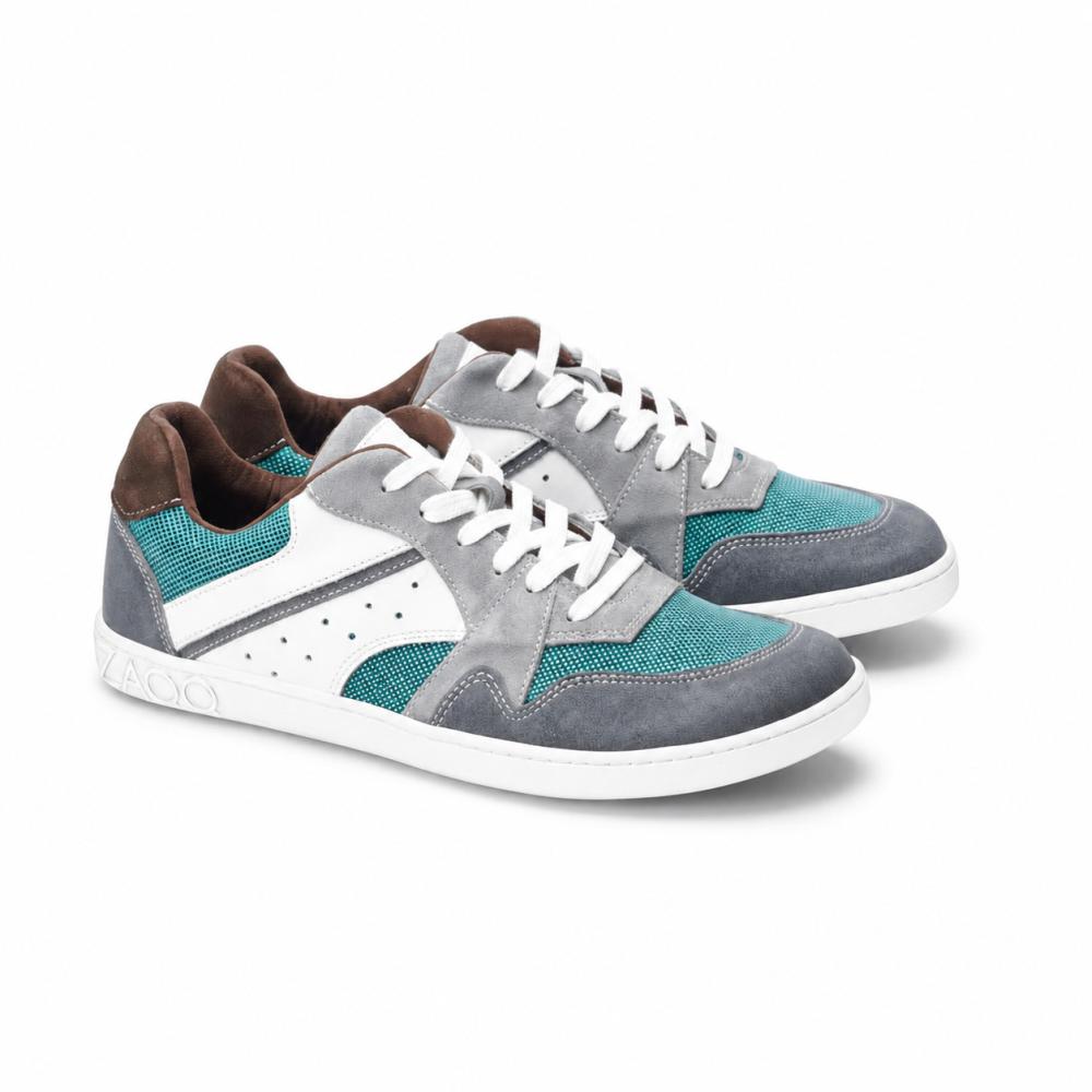 coole meerkleurige barefoot schoenen turquoise, wit, grijs, bruin