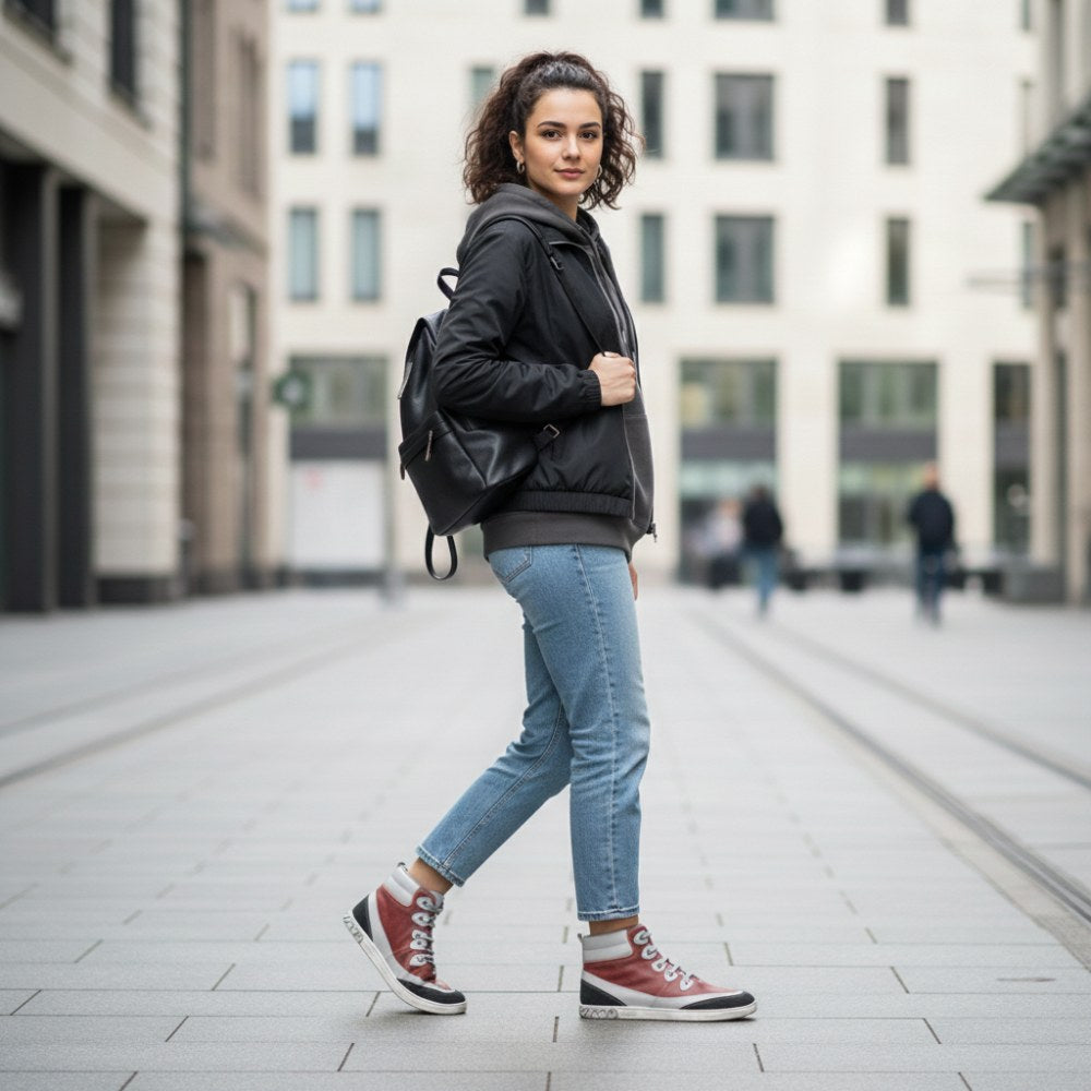 sneakers converse rood hoog